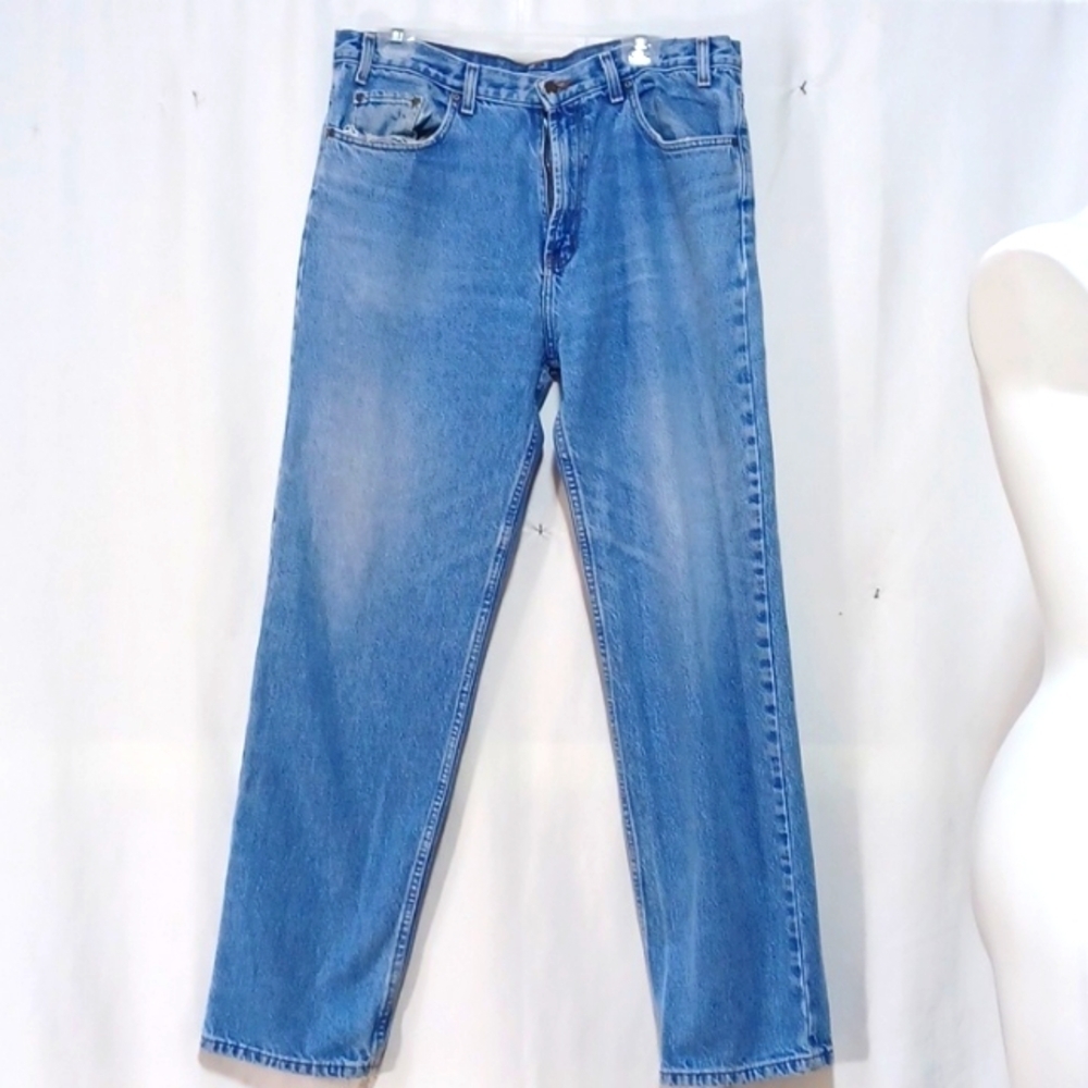Kirkland mens jeans size 38×34 in faded all cotton demin material boot cut